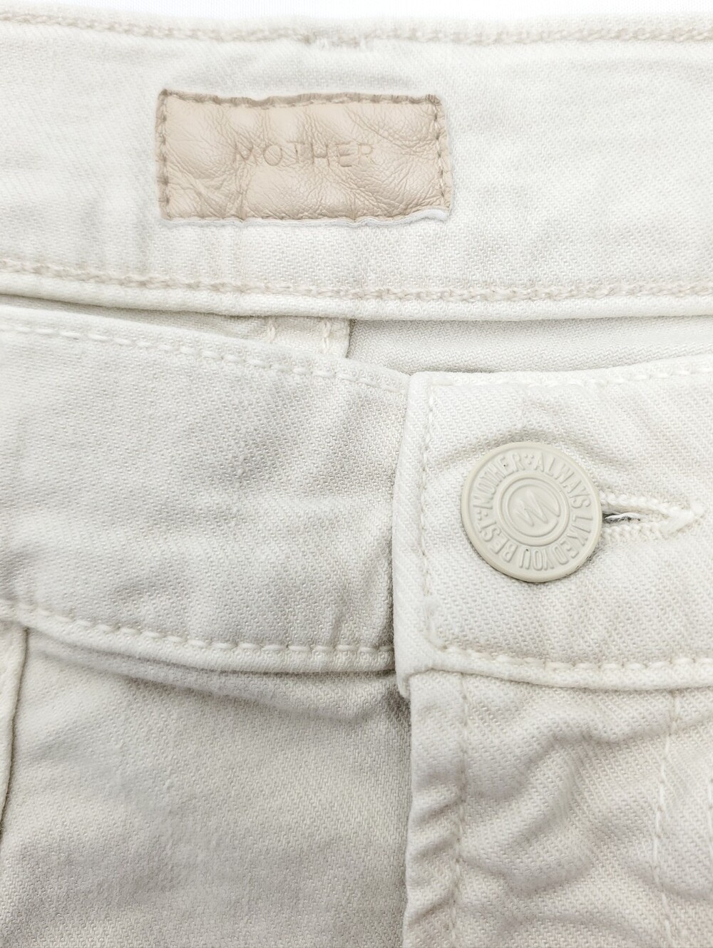 MOTHER Cream High-Rise Ankle Cropped Jeans - Picture 8 of 14